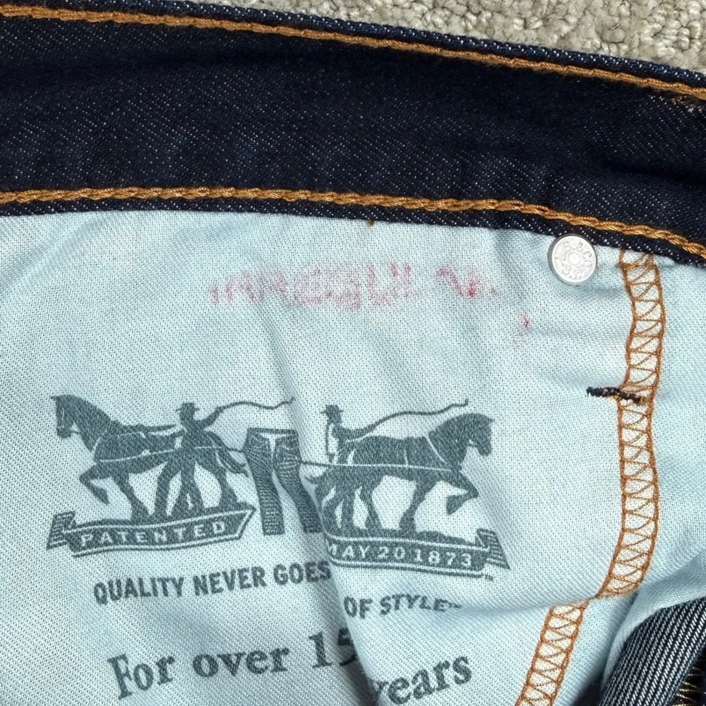NEW Levi's 513 Mens 38x30 Slim Straight Stretch Dark Wash Denim Blue Jeans *Read